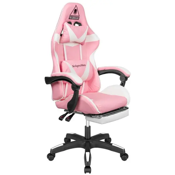 Kruger&Matz Scaun Gaming Kruger&Matz Warrior GX-150, reglabil, Roz/Alb