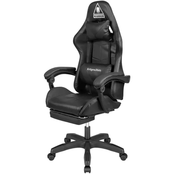 Kruger&Matz Scaun Gaming Warrior GX-150 gaming chair, 150 kg max, Piele ecologica, Negru