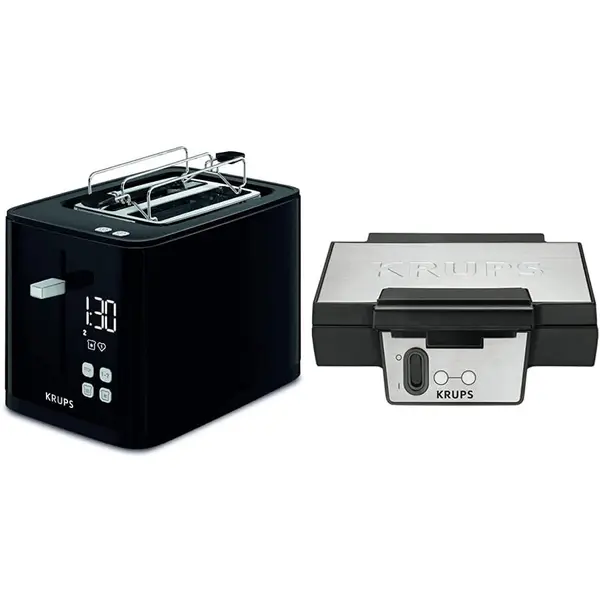 KRUPS Prajitor de paine Krups KH6418 Smart'n Light 2 felii afisaj digital 7 niveluri de rumenire tavita pentru firimituri functie countdown