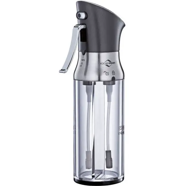 Küchenprofi Spray 2in1 Küchenprofi SIENA 1005371000 - 17008699, 190ml (2x95ml), Camere duale pentru ulei si otet, Diametru 6cm, Inaltime 20.5cm, Plastic si inox de inalta calitate, Gura alime