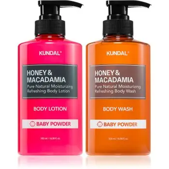 KUNDAL Honey & Macadamia Baby Powder set pentru corp