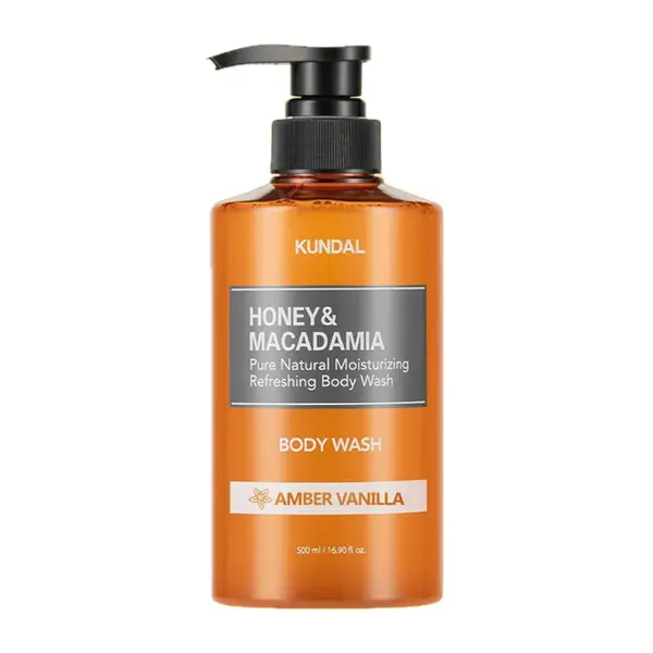 KUNDAL – Honey & Macadamia Pure Body Wash, Amber Vanilla, 500ml