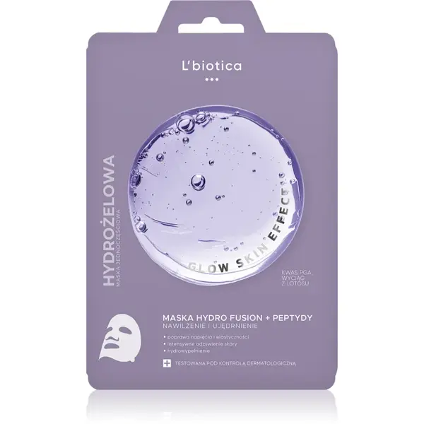 L’biotica PGA Hydro Fusion + Peptides mască intensă cu hidrogel pentru uniformizarea nuantei tenului 1 buc