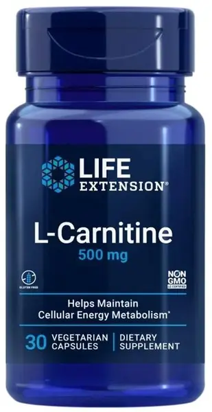 L-Carnitină, 500 mg, 30 capsule, Life Extension