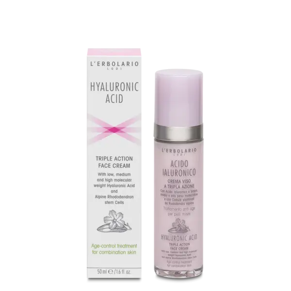 L'Erbolario Crema de fata pentru ten mixt cu acid hialuronic, 50ml
