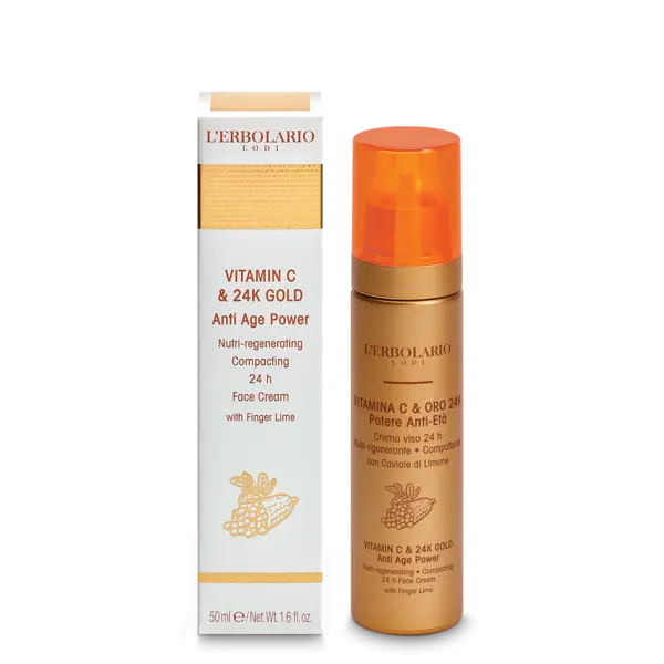 L’Erbolario Crema de fata Vitamina C si Aur de 24K, 50ml