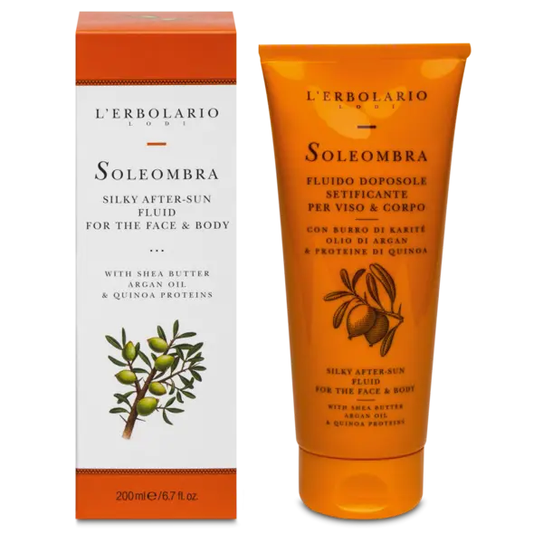 L'Erbolario Fluid Sun dupa plaja cu karite si argan, 200ml