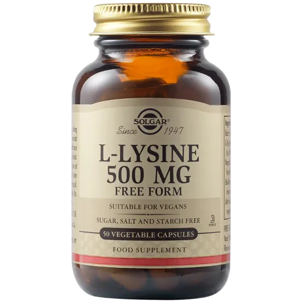L-Lizina 500mg, 50 capsule vegetale, Solgar