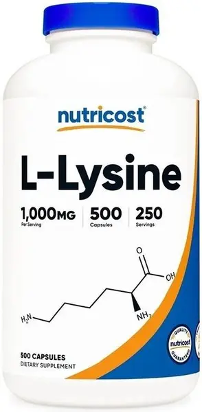 L-Lysine, 1000 mg, 500 capsule, Nutricost