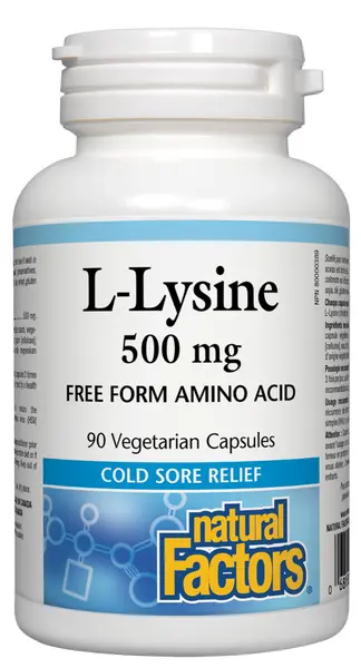 L-Lysine, 500 mg, 90 capsule, Natural Factors