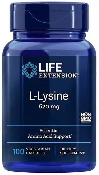 L-Lysine, 620 mg, 100 vege capsule, Life Extension