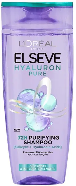 L'Oreal Elseve Șampon pentru rădăcini grase și vârfuri uscate Hyaluron Pure, 250 ml