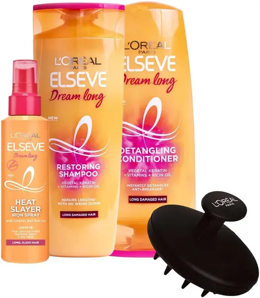 L'Oréal Elseve Set Dream Long - Șampon, balsam și spray cu protecție termică, 250 + 200 + 150 ml