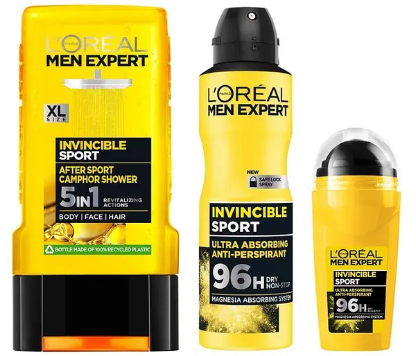 L'Oréal Men Expert Set - Gel de duș, deodorant roll-on și spray, 300 + 50 + 150 ml