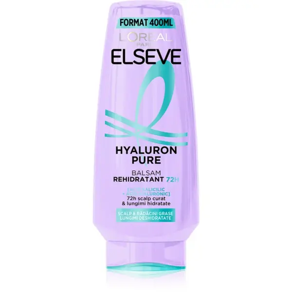 L’Oréal Paris Elseve Hyaluron Pure balsam de păr pentru scalp gras și vârfuri uscate 400 ml