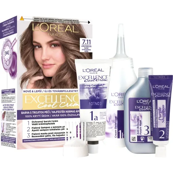 L’Oréal Paris Excellence Cool Creme culoare par culoare 7.11 Ultra Ash Blond 1 buc