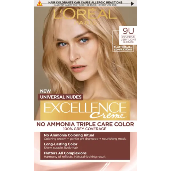 L'Oreal Paris Excellence Universal Nudes Vopsea de păr Volum 9U Universal Very Light Blonde