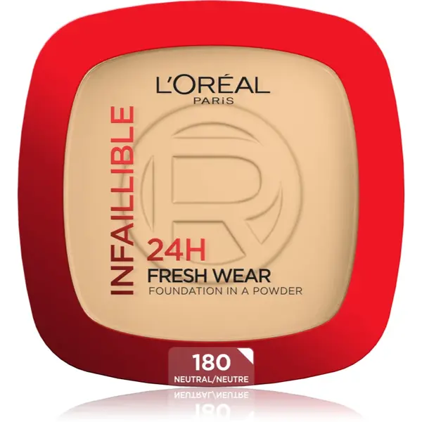L’Oréal Paris Infaillible Fresh Wear 24h pudra machiaj culoare 180 Neutral 9 g