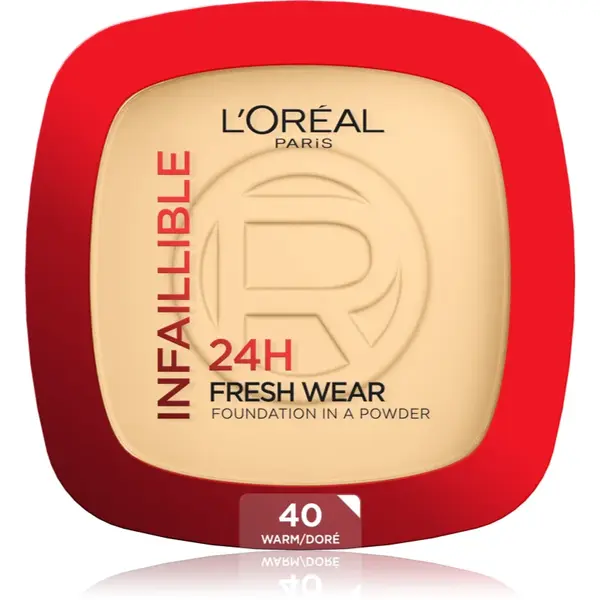 L’Oréal Paris Infaillible Fresh Wear 24h pudra machiaj culoare 40 Warm Doré 9 g