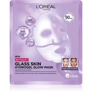 L’Oréal Paris Revitalift Filler Glass Skin mască hidrogel cu efect iluminator