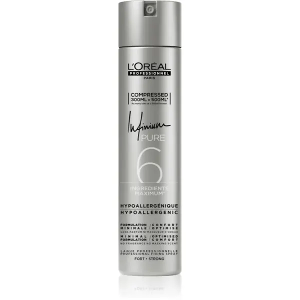 L’Oréal Professionnel Infinium Pure Spray de păr hipoalergenic fixare puternică fără parfum 300 ml