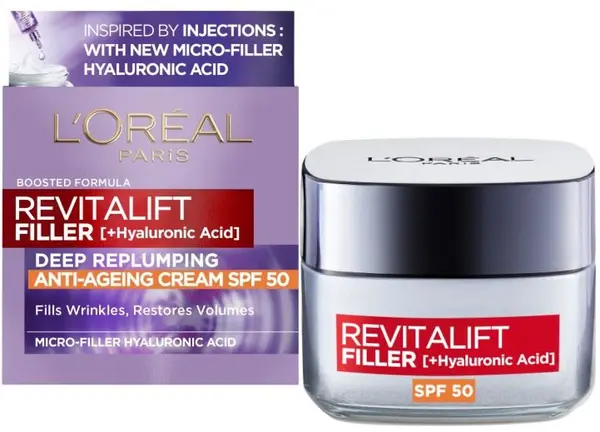 L'Oréal Revitalift Filler Crema de față de zi, SPF50, 50 ml