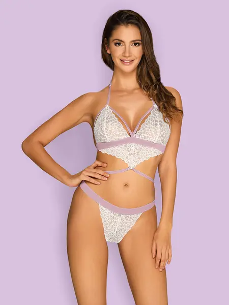L/XL - Body din dantela Lilyanne Alb