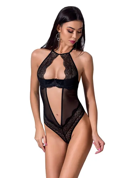 L/XL - Body din tul Yona Negru