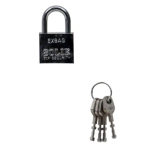 Lacat Patrat Cromat, cu 3 Chei, 30 mm