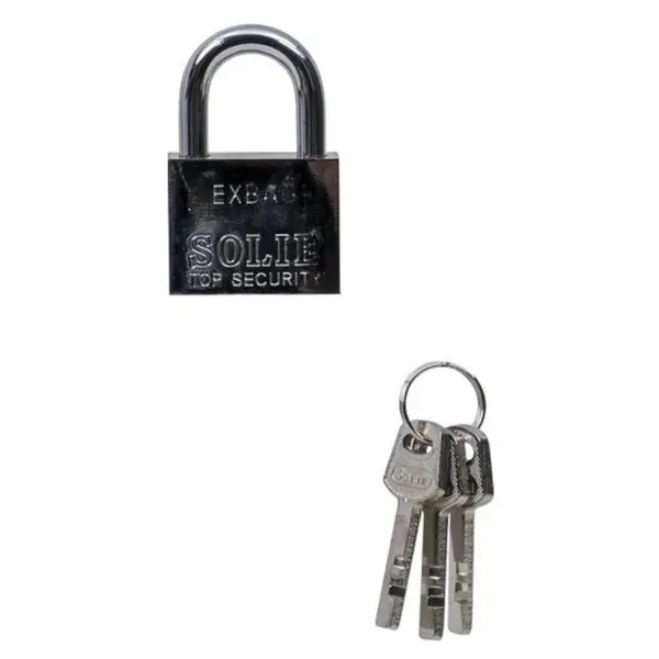 Lacat Patrat Cromat, cu 3 Chei, 40 mm