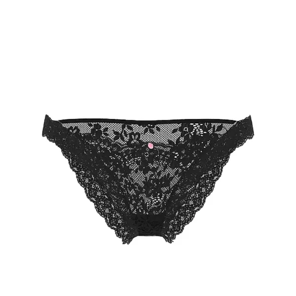 Lace bikini panty - black L