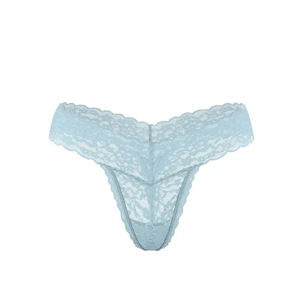 Lace thong panty - blue M