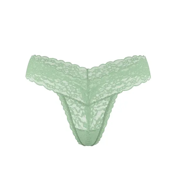 Lace thong panty - green M