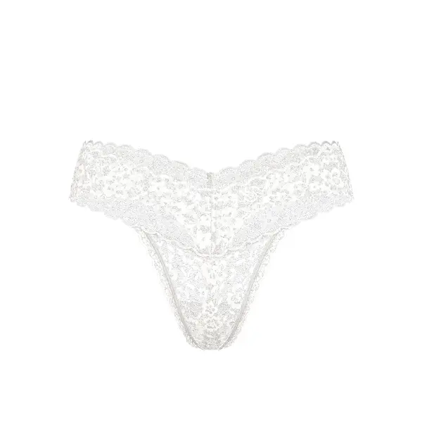 Lace thong panty - white / ivory S