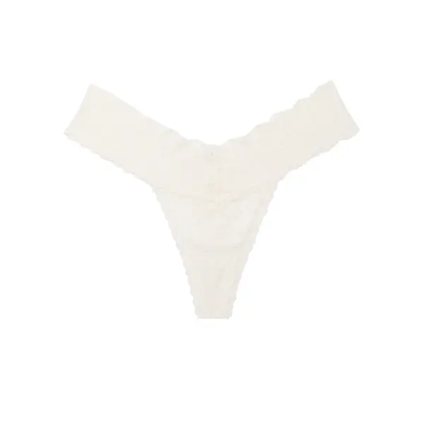 Lace thong panty - white L