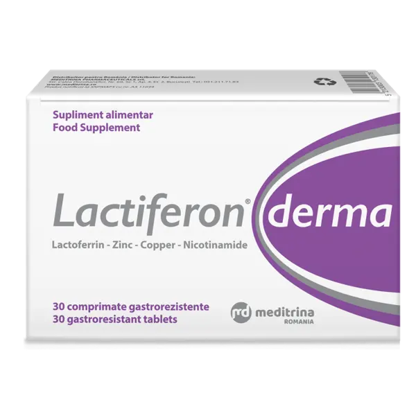 Lactiferon Derma, 30 comprimate gastrorezistente, Meditrina Pharmaceuticals