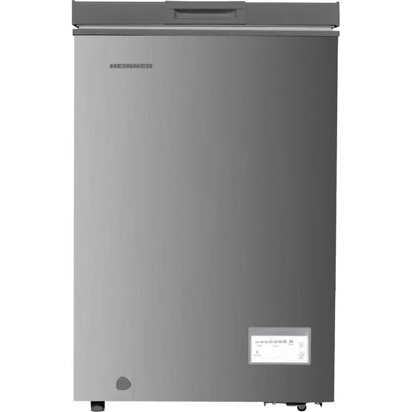 Lada frigorifica Heinner HCF-HM100CSE++, 98 L, Display rezistent la apa, Control electronic, Rezistenta la frig, Clasa E, Argintiu
