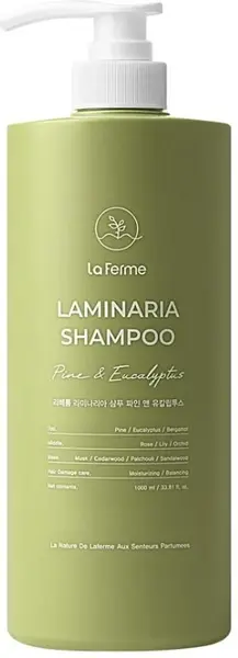 Laferme Laminaria Șampon pentru păr gras Pine & Eucalyptus, 1000 ml