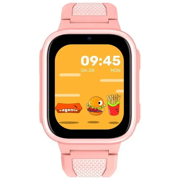 LAGENIO Ceas inteligent pentru copii LAGENIO K10, 4G, Ecran AMOLED 1.8, 64MB RAM, 128MB Flash, Camera 0.3MP, RTOS, Tracking GPS, Apel Video, Mesaje, Control Parental, Ceas cu Alarma, 950mAh, varsta intre 5-14, Roz
