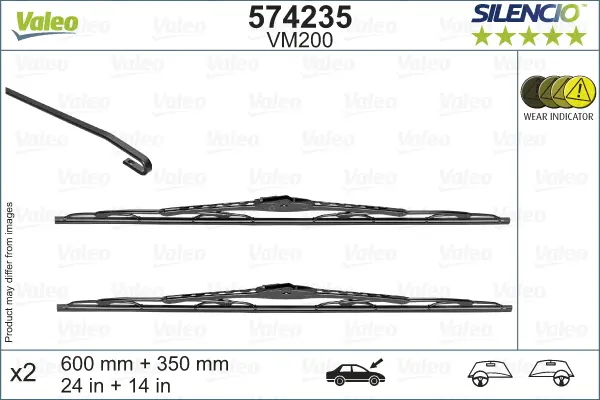 Lama stergator fata (2buc) Silencio 600 350mm potrivit OPEL KARL 01.15-03.19