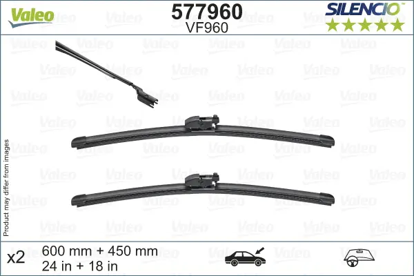 Lama stergator fata (2buc) Silencio 600 450mm potrivit MAZDA 6, CX-5 10.12-