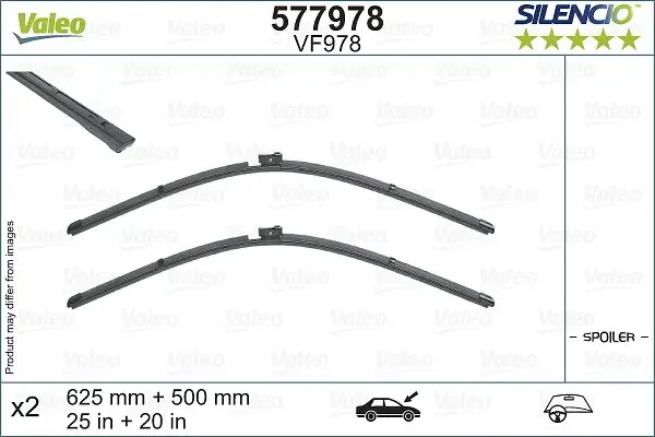 Lama stergator fata (2buc) Silencio 625 500mm potrivit AUDI A6 ALLROAD C8, A6 C8, A7, A8 D5, E-TRON, Q7, Q8, Q8 E-TRON 01.15-