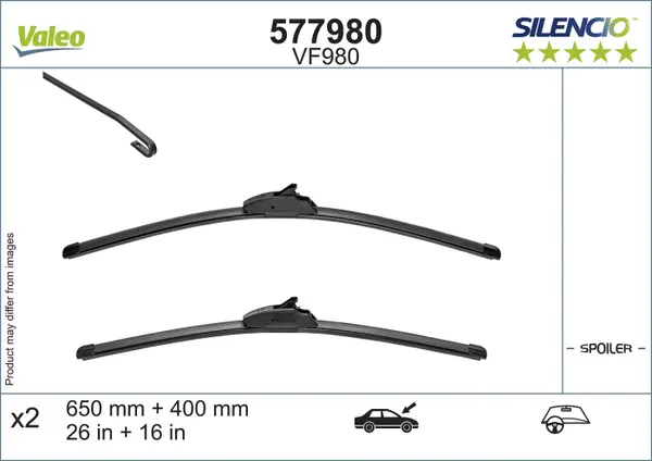 Lama stergator fata (2buc) Silencio 650 400mm potrivit HONDA ACCORD VII, CR-V III, CR-V IV, CR-V V, HR-V, INSIGHT; HYUNDAI ACCENT IV, ELANTRA VI, I30, I40 I 08.98-