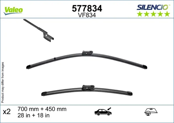 Lama stergator fata (2buc) Silencio 700 450mm potrivit AUDI Q4 E-TRON; CUPRA TAVASCAN; NISSAN X-TRAIL III; SKODA ELROQ, ENYAQ IV; VW ID.4, ID.5 05.20-
