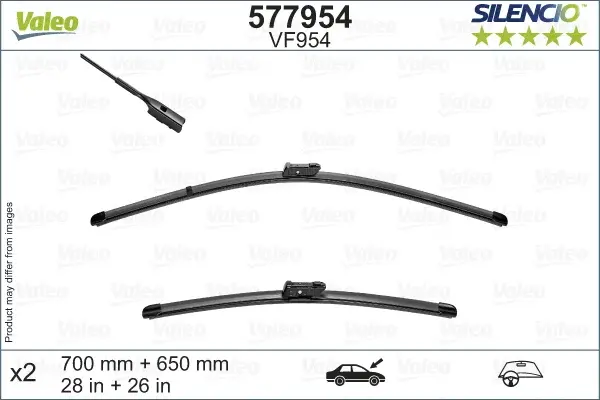 Lama stergator fata (2buc) Silencio 700 650mm potrivit MAN TGE; VW CRAFTER 09.16-