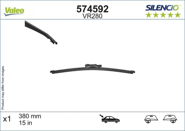 Lama stergator spate (1buc) Silencio 380mm potrivit LAND ROVER RANGE ROVER SPORT II 04.13-03.22