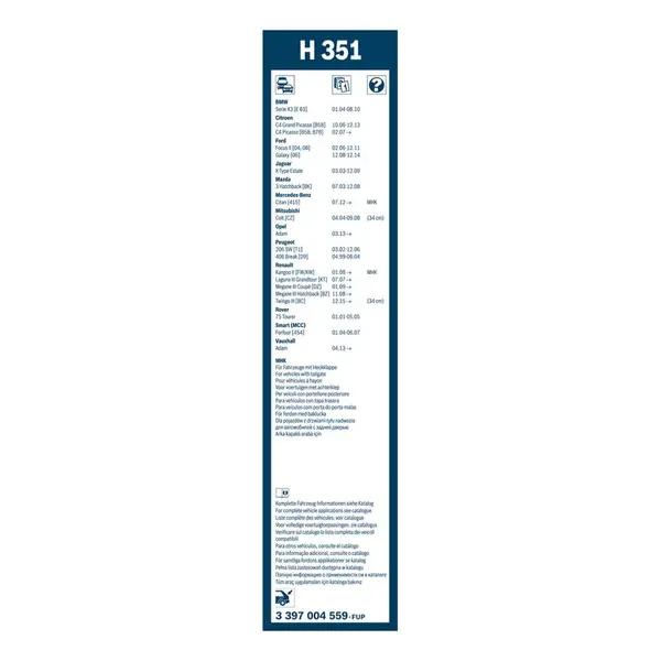 Lamela stergator BOSCH 3 397 004 559