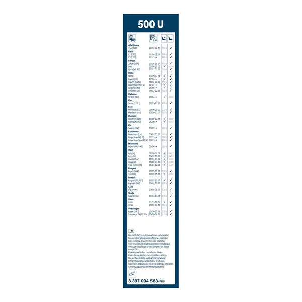 Lamela stergator BOSCH 3 397 004 583