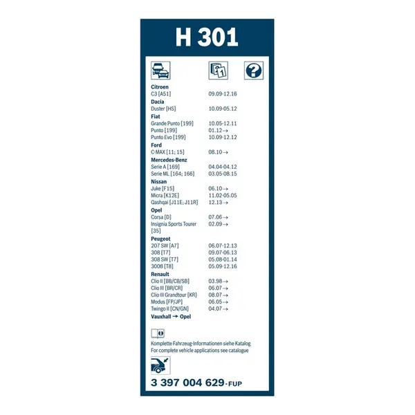 Lamela stergator BOSCH 3 397 004 629