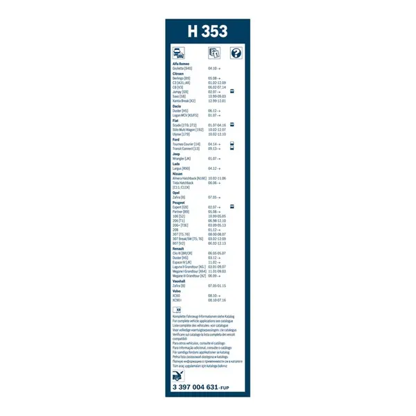 Lamela stergator BOSCH 3 397 004 631